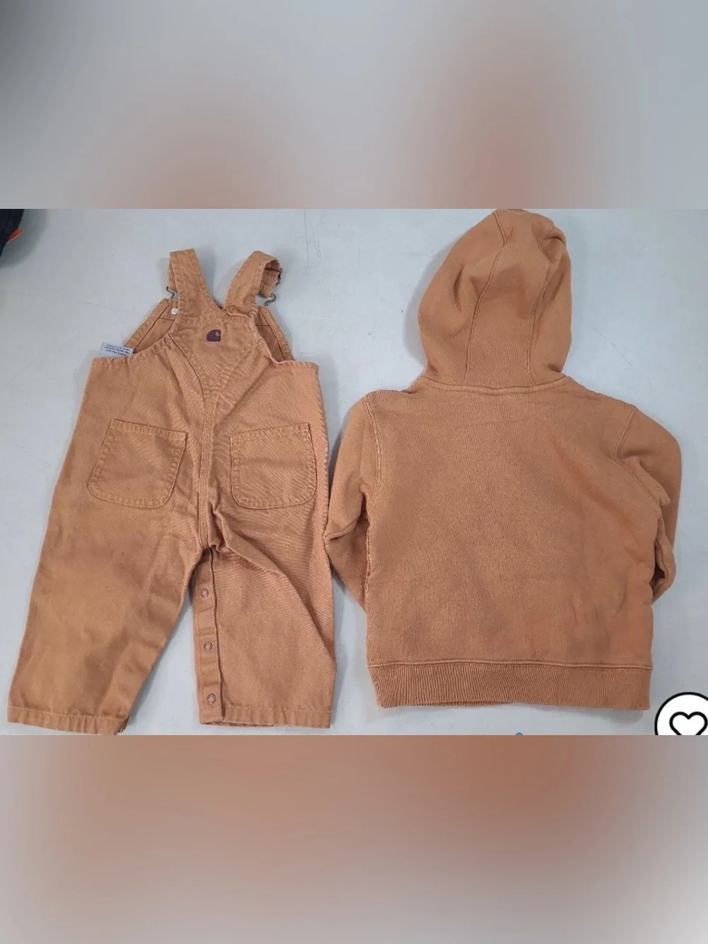 Carhartt Toddler Canvas Overalls 9M, Hooded Sweatshirt 3Т